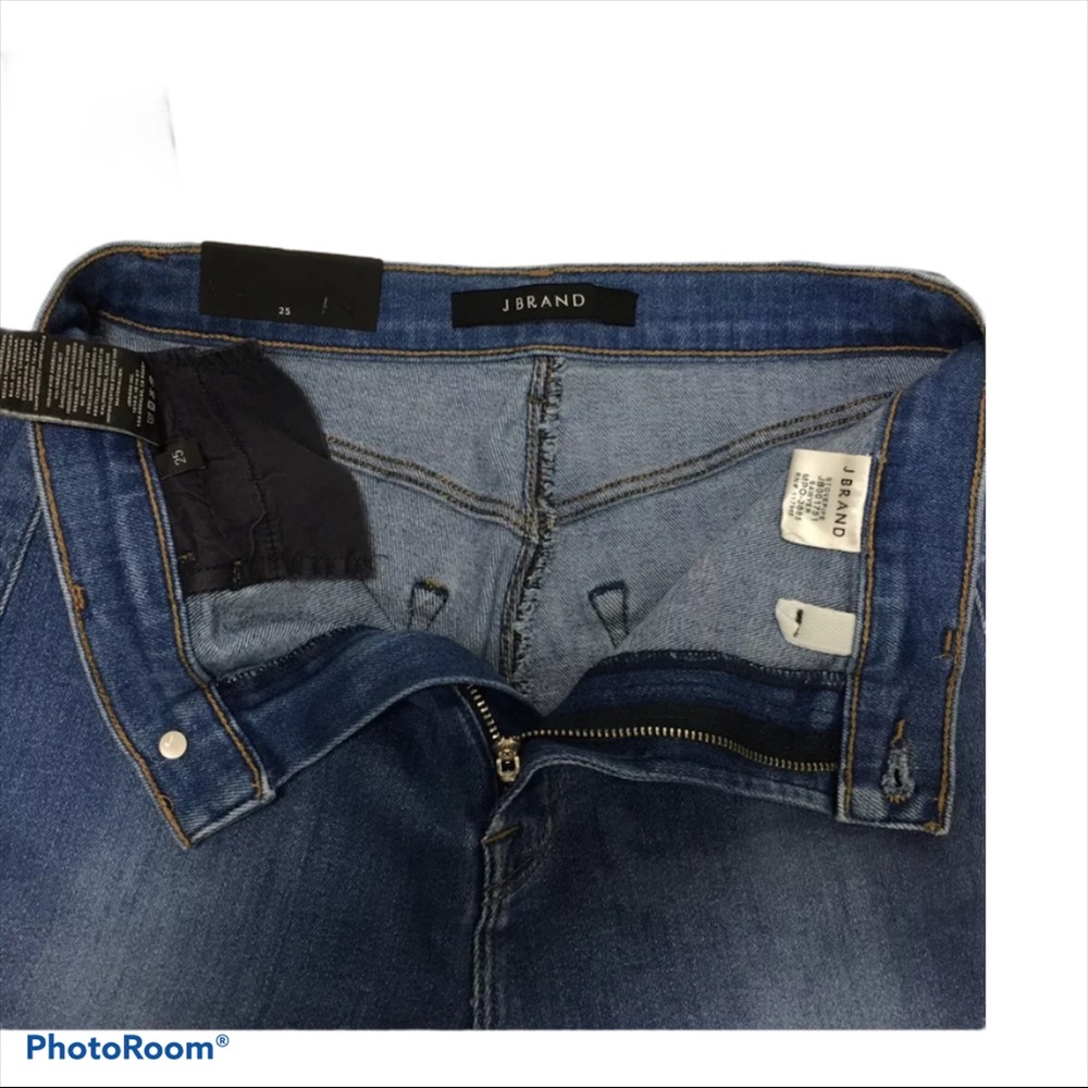 J Brand Jeans High Rise Sawyer Stovepipe Raw Hem Fringe Flat Front - Picture 13 of 14